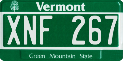 VT license plate XNF267