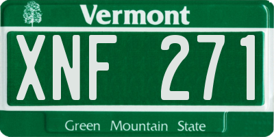 VT license plate XNF271