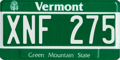 VT license plate XNF275