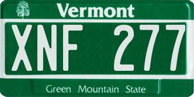 VT license plate XNF277