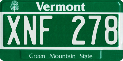 VT license plate XNF278