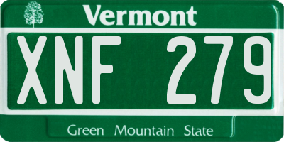 VT license plate XNF279