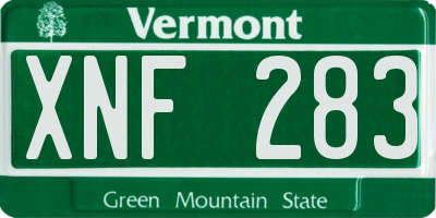 VT license plate XNF283
