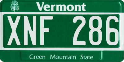 VT license plate XNF286