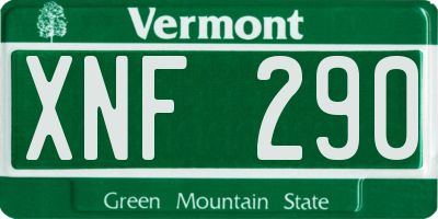 VT license plate XNF290