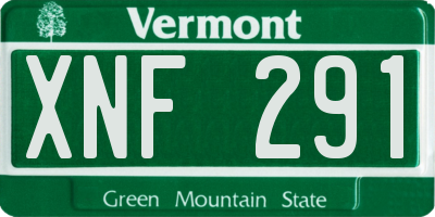 VT license plate XNF291