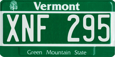 VT license plate XNF295