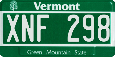 VT license plate XNF298
