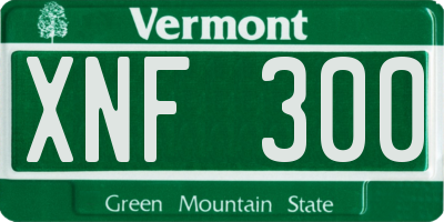 VT license plate XNF300