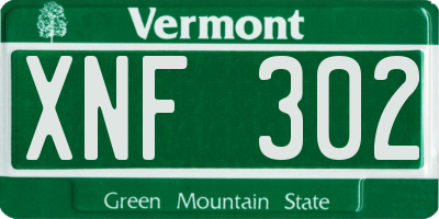 VT license plate XNF302