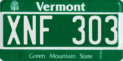 VT license plate XNF303