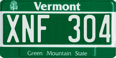 VT license plate XNF304