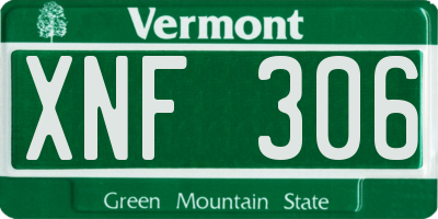VT license plate XNF306