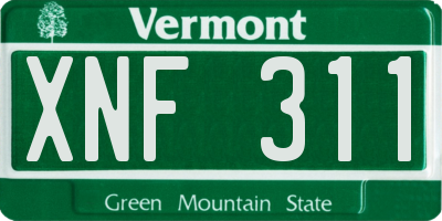 VT license plate XNF311