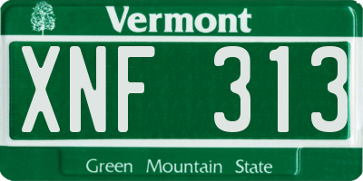 VT license plate XNF313