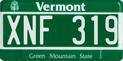 VT license plate XNF319