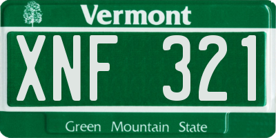 VT license plate XNF321