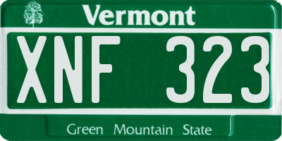 VT license plate XNF323