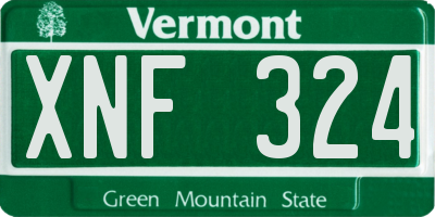 VT license plate XNF324
