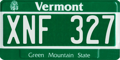 VT license plate XNF327