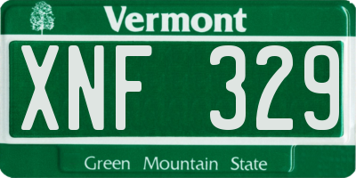 VT license plate XNF329