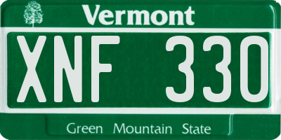 VT license plate XNF330