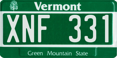 VT license plate XNF331