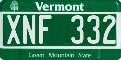 VT license plate XNF332