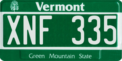VT license plate XNF335