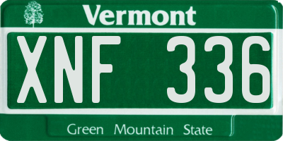 VT license plate XNF336