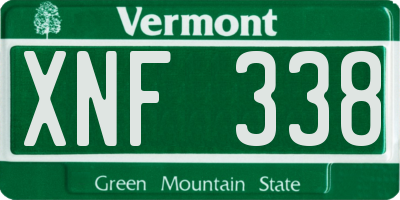 VT license plate XNF338