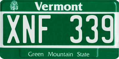 VT license plate XNF339