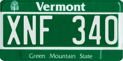 VT license plate XNF340