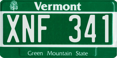 VT license plate XNF341