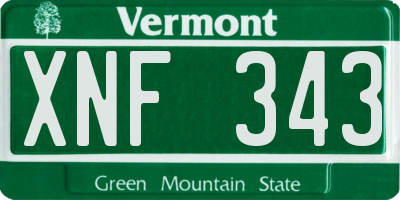 VT license plate XNF343