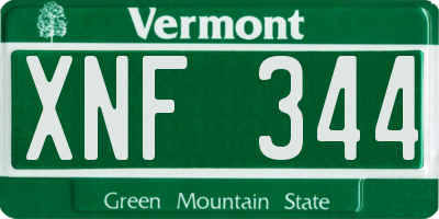 VT license plate XNF344