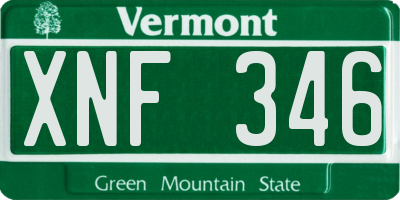 VT license plate XNF346