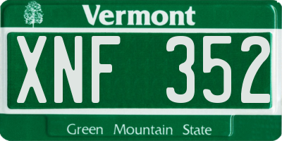 VT license plate XNF352