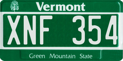 VT license plate XNF354