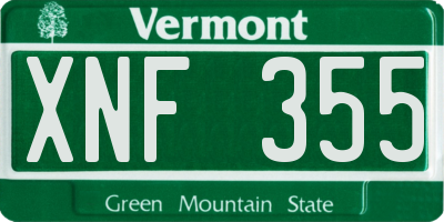 VT license plate XNF355