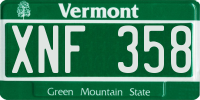 VT license plate XNF358