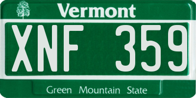 VT license plate XNF359