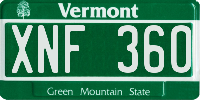 VT license plate XNF360