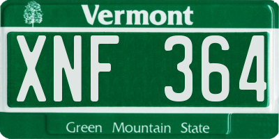 VT license plate XNF364