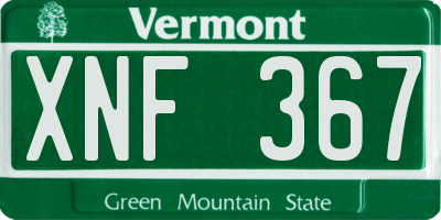 VT license plate XNF367