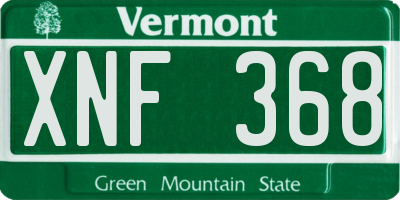 VT license plate XNF368