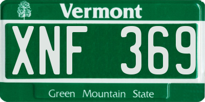 VT license plate XNF369