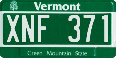 VT license plate XNF371