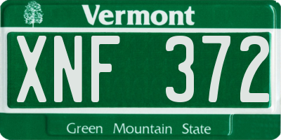 VT license plate XNF372