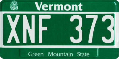 VT license plate XNF373